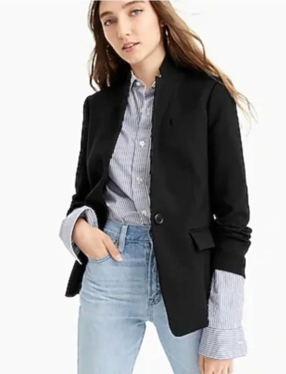 J. Crew Black Regent Blazer in Four-Season Stretch Size 8